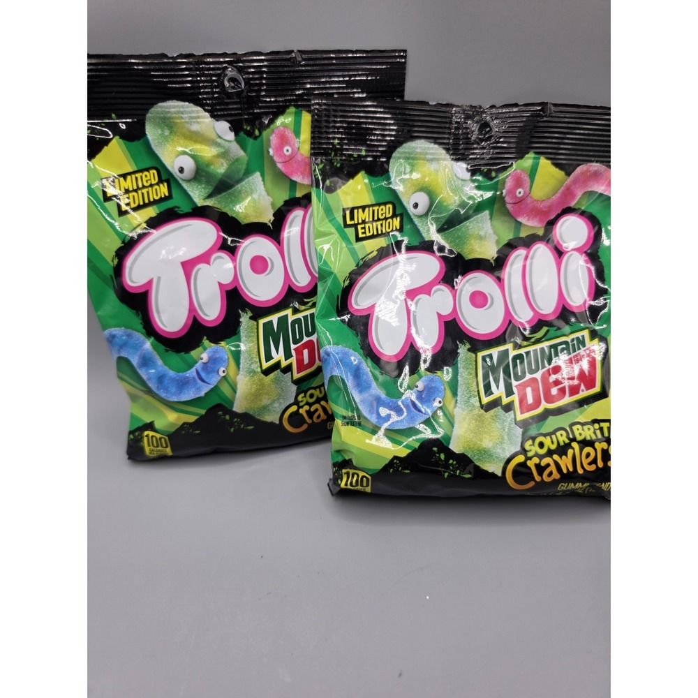 Trolli Mountain Dew Sour Brite Crawlers 2 pack 4.25oz Bags Fresh - Picture 5 of 8